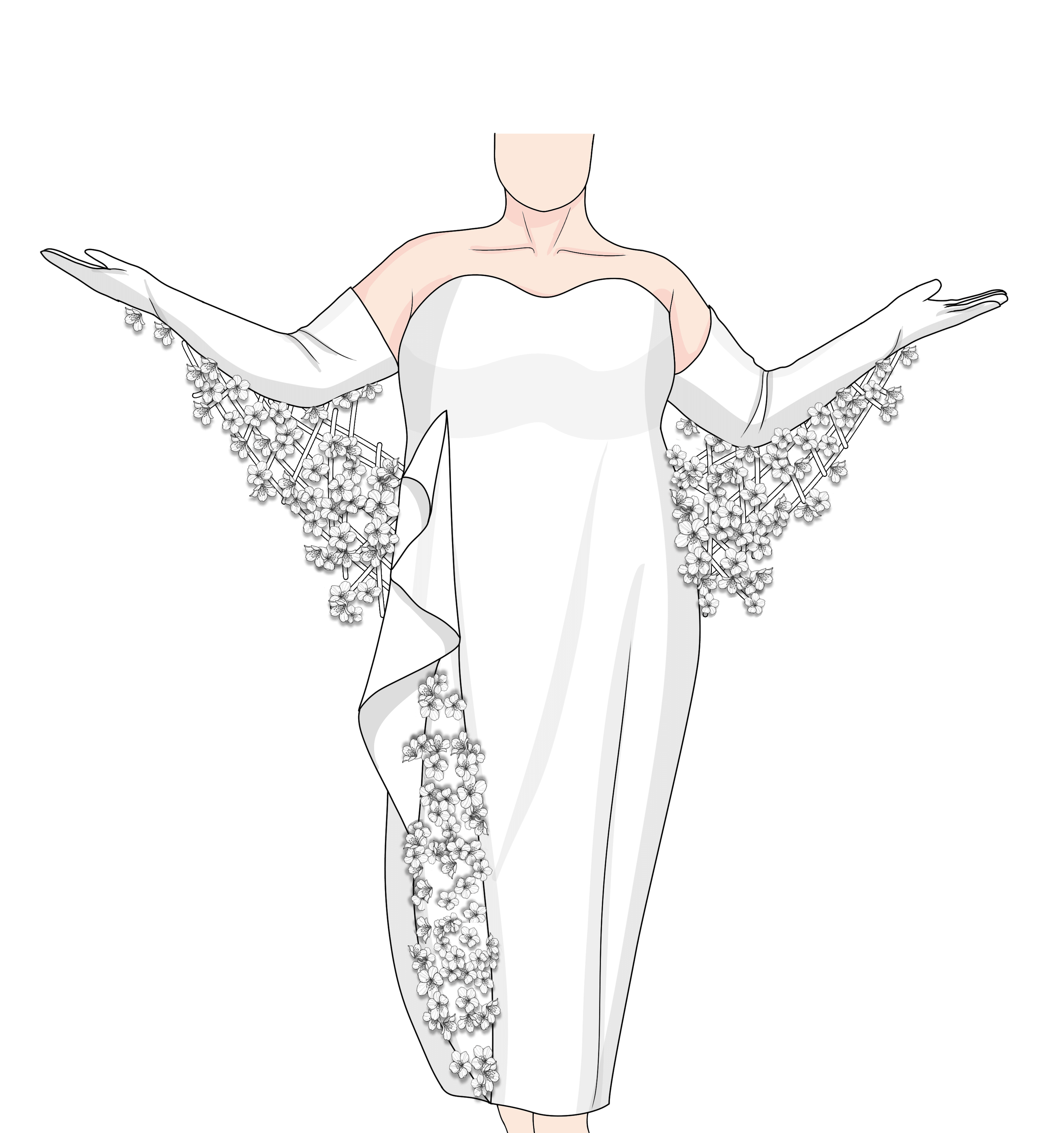 Glove Shawl and Jessica Gown